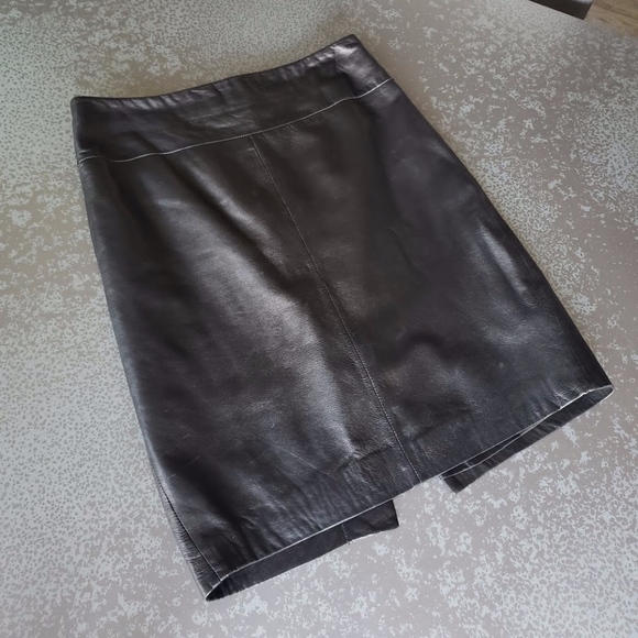 Cache Dresses & Skirts - Caché Black Leather Skirt Size: 4
